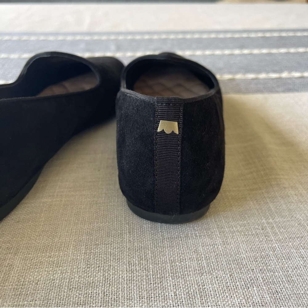 Birdies Heron Flats Black Suede Size 7 Almond Toe - Picture 4 of 7